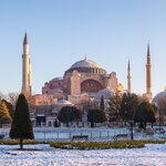Hagia Sophia in Istanbul on a frosty winter morning
