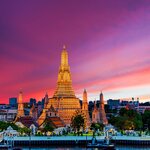 Bangkok's Wat Arun Temple at sunset 