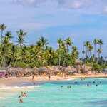 A sunny day at Playa Bayahibe on the Caribbean coast