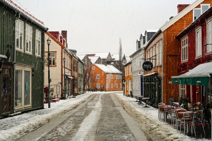 Trondheim streetview in winter