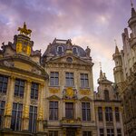 The sun sets on Grand Place of Belgium's capital, Brussels