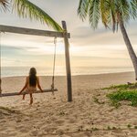 A beach-side swing in Bali