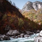 An autumn scene in Albania's Thethi National Park 