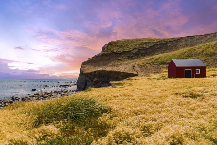 A fisherman's cottage near the coast of Tierra del Fuego
