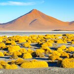 Mountain peaks at Laguna Colorada in Bolivia