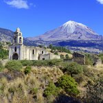 Take a day trip to see views of Pico de Orizaba volcano, the highest mountain in Mexico