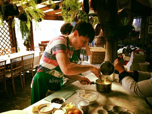 Cooking class at farm