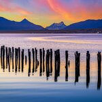 Take in the vistas from Puerto Natales over the Andes