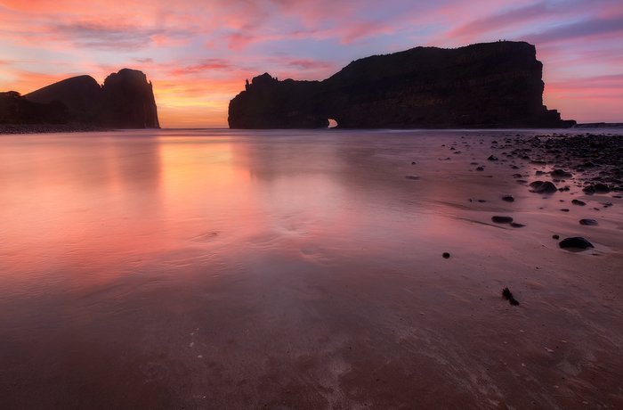 Hole in the Wall at sunset in the Wild Coast, South Africa
