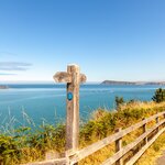 Hiking on the Pembrokeshire Coast Path near Fishguard