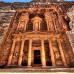 Marvel at the ancient Nabataean stonework of Petra's Treasury