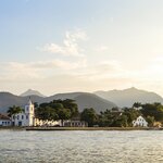 Aerial View of Brazil's Paraty Bay, home to isolated beaches and crystal clear waters