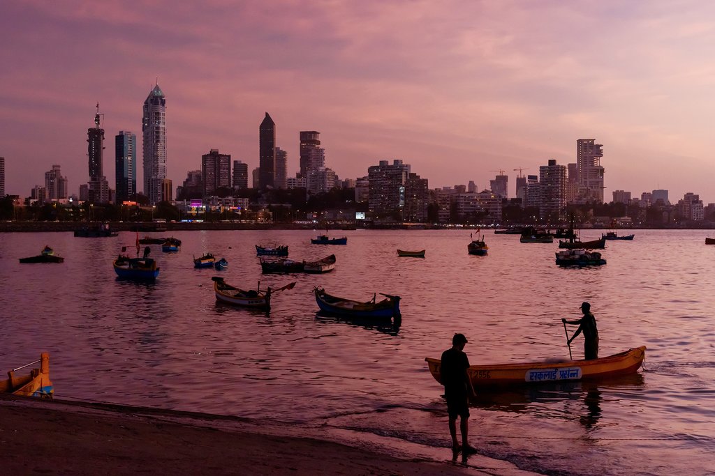 Haji Ali Bay and the Mumbai Skyline