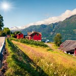 See the beauty of the Norwegian countryside, fjords, and farms near Ullensvang