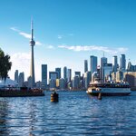 View of the Toronto skyline from Lake Ontario
