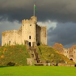 A storm brews over Wales' Cardiff Castle