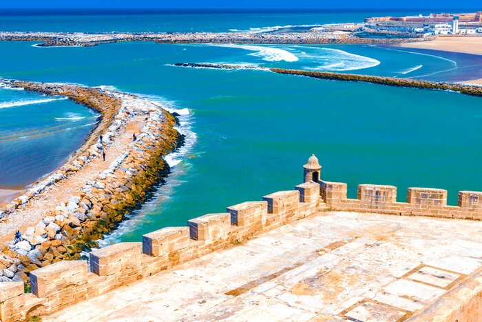 Gaze across the Atlantic from the historic ramparts of Rabat