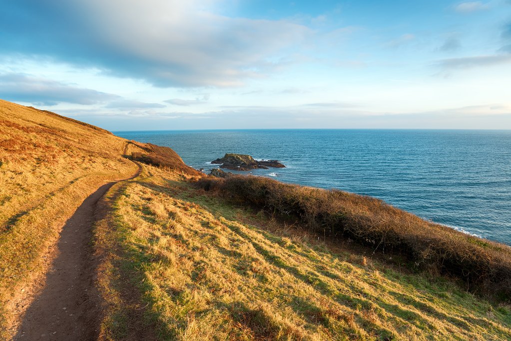 A section of the South West Coastal Path near Looe.