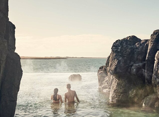 Start and end your vacation at two of Iceland's most coveted spas (photo courtesy of Sky Lagoon)