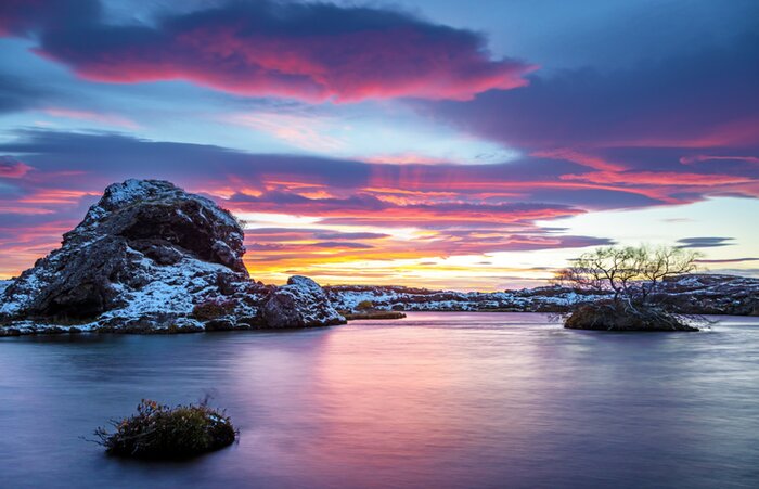 Lake Myvatn at sunset