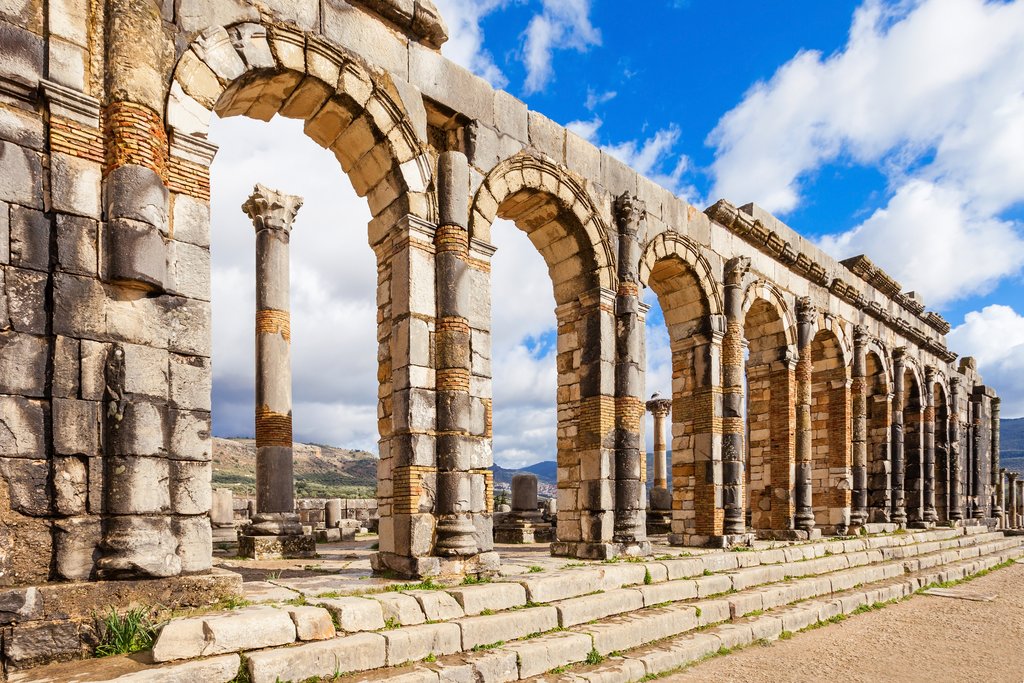 Marvel at the impressive Roman ruins of Volubilis