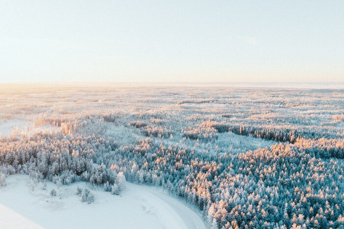 Snowy landscape in Finland 