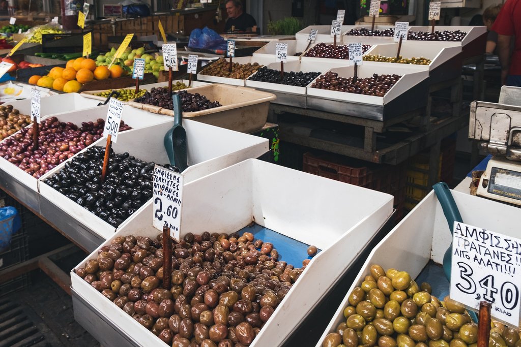 Olives at market