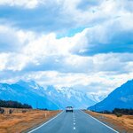 Driving towards Mount Cook, New Zealand's highest peak
