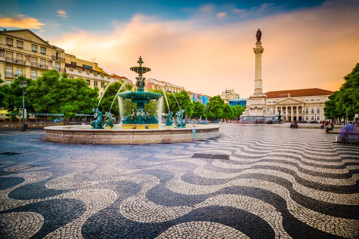 Enjoy a glass of wine in Lisbon's Rossio Square