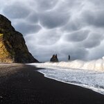 Iceland is worth a visit at any time of year; the moodier the weather, the better the pictures like the mammatus clouds that hang over the famous Reynisdrangar rocks