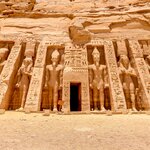 Admire the smaller of the two Abu Simbel Temples, dedicated to Hathor and Nefertari