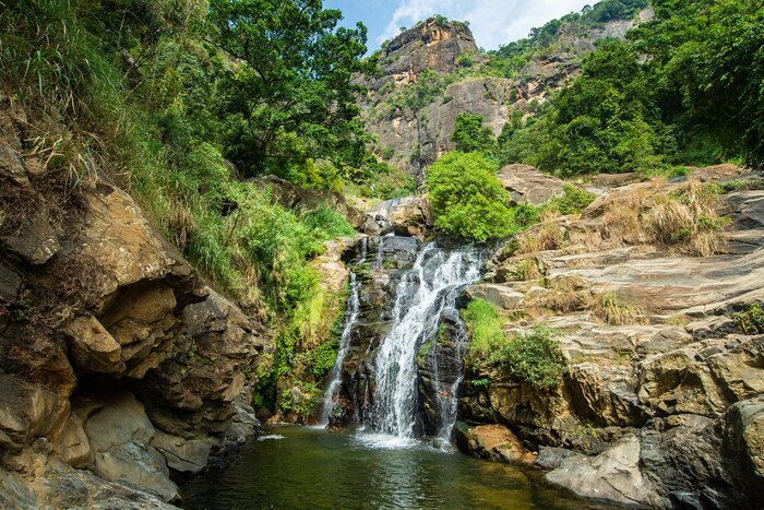 En Route to Yala visit the Ravana Falls