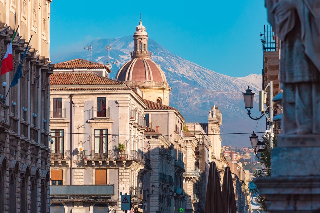 Via Etnea and Mount Etna