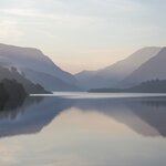 A January misty morning over Llyn Padarn in Wales' Snowdonia