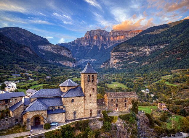 Relax in your hotel in Torla, gateway to Ordesa and Monte Perdido National Park after a hike through the Pyranees-Ordesa and the Ordesa & Monte Perdido National Park in the Pyrenees