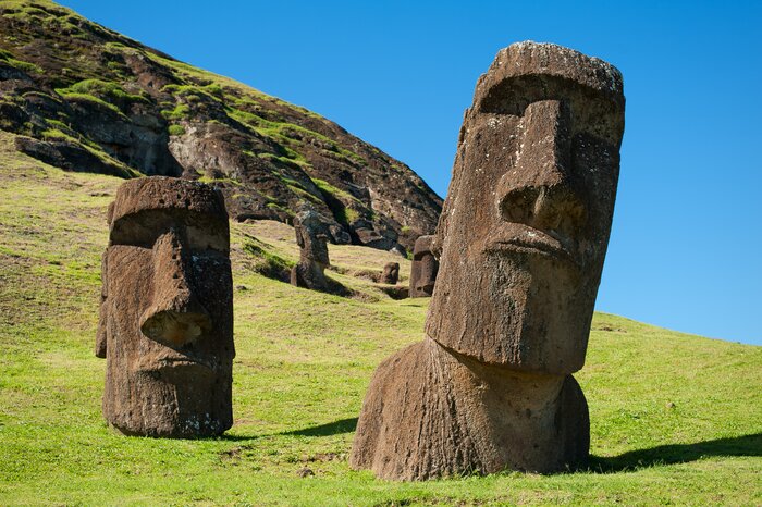 See moai on the Rano Raraku volcanao of Easter Island