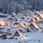 Shirakawa-go is renowned for its unique gassho-zukuri farmhouses, characterized by their steeply pitched, thatched roofs designed to withstand heavy (January) snowfall