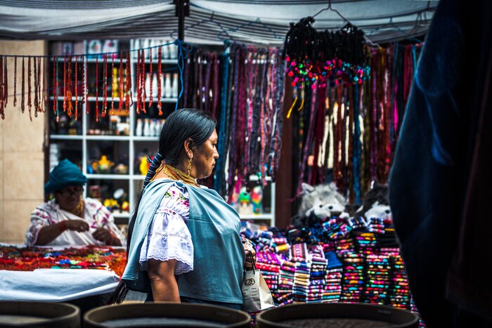 Buy authentic souvenirs at the massive Otavalo Market