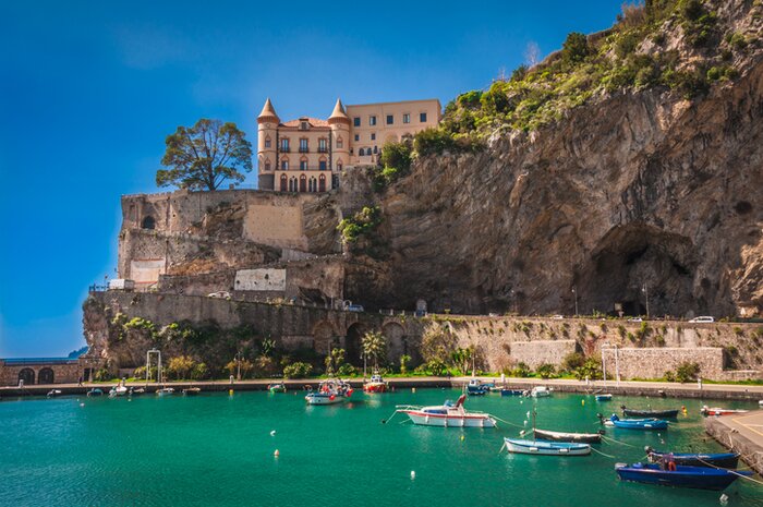 View of the Amalfi Coast village of Maiori
