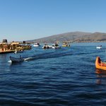 Boats on Lake Titicaca
