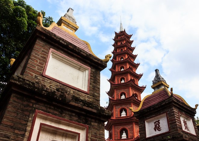 View of Tran Quoc Pagoda in Hanoi