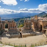 Ruins of the ancient Greek theater in Taormina