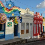 Colorful colinial houses in Olinda