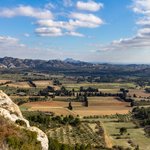 Valley between Les Baux de Provence and the Alpilles Mountains 