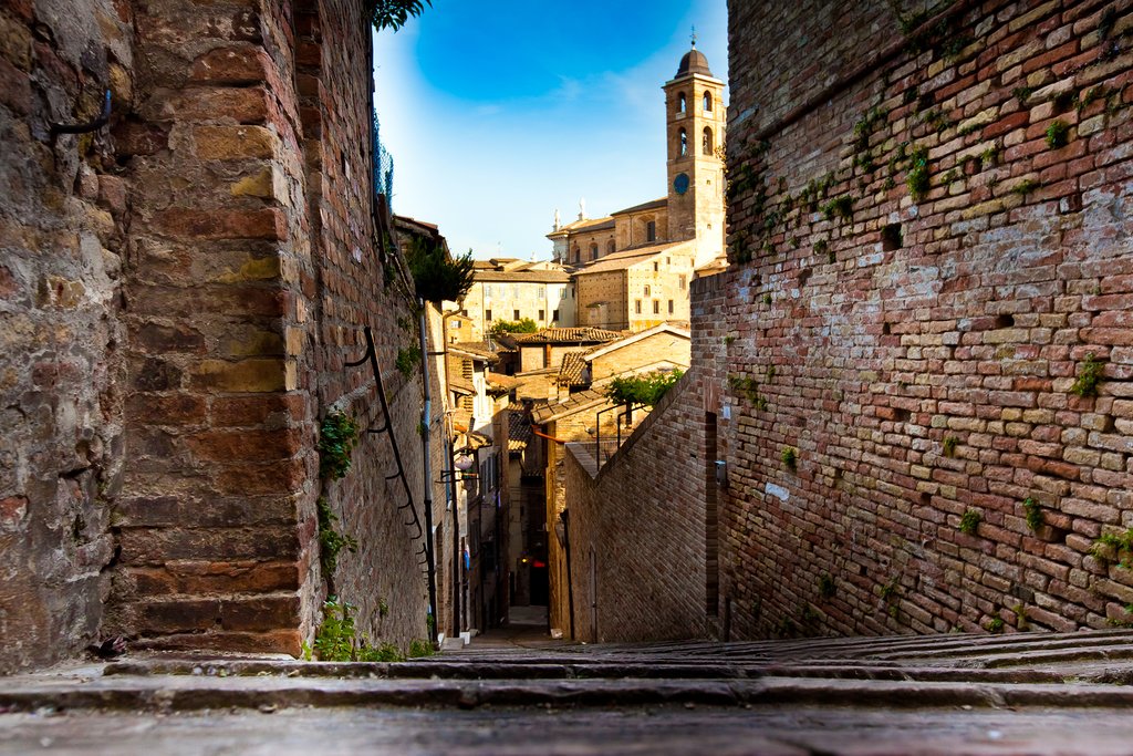 The atmospheric alleys of medieval Urbino.