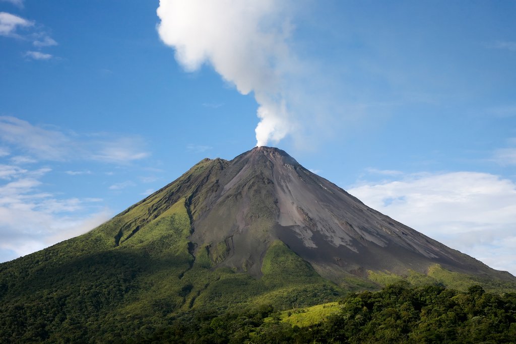 Smoke rising from the Arenal Volcano