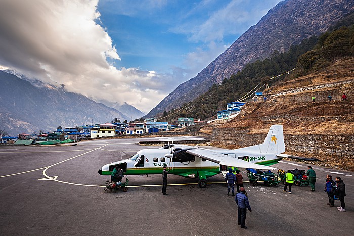 Fly from Kathmandu to Lukla, Trek to Phakding (8,563 feet / 2,610 m)