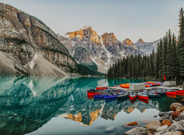 Visit Lake Moraine on an itinerary that touches Alberta's Banff National Park