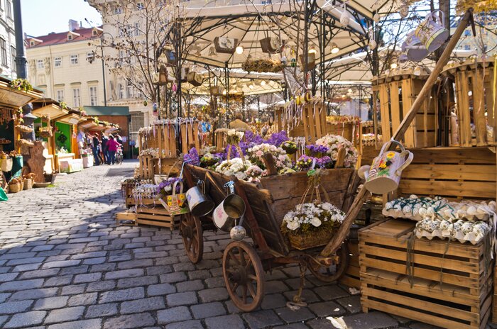 Easter takes a hold of Vienna's Am Hof square in the spring