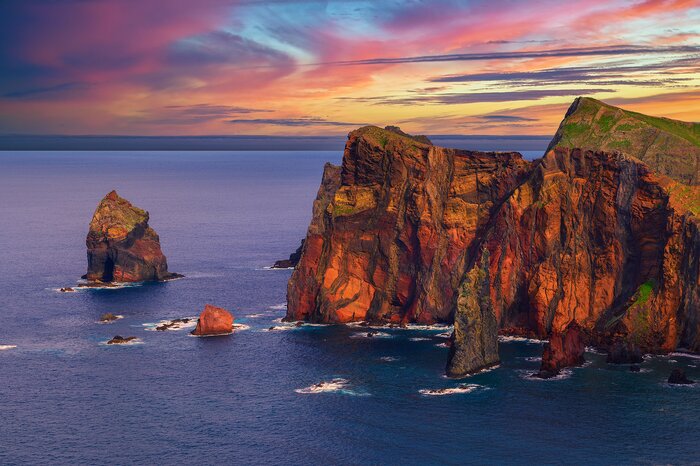 Cruise along the cliffs of Madeira at sunset via private catamaran